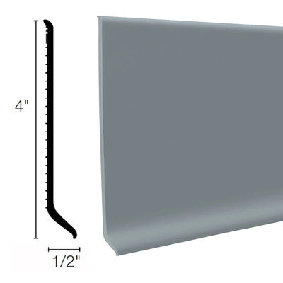 Eco-friendly 100x2mm Flexible Vinyl Wall Base Molding